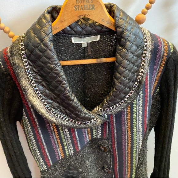 Liquid by Sioni Sweater Art to Wear Medium Embellished Wool Mohair - Picture 3 of 9